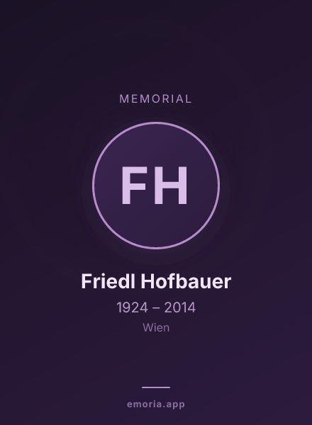 Memorial portrait of Friedl Hofbauer