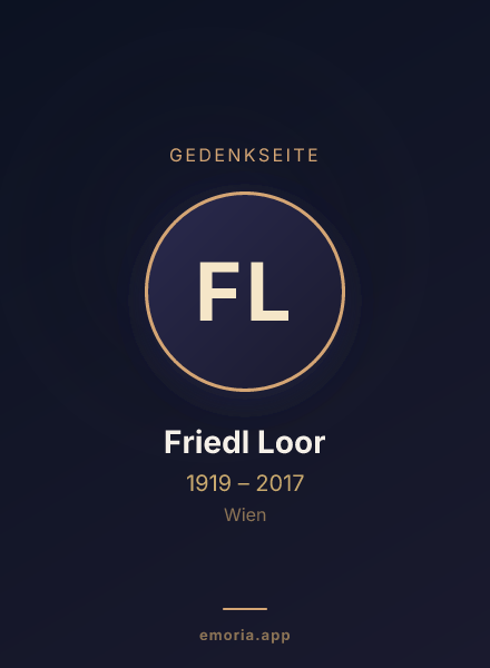 Gedenkportrait von Friedl Loor