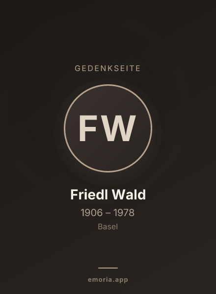 Gedenkportrait von Friedl Wald