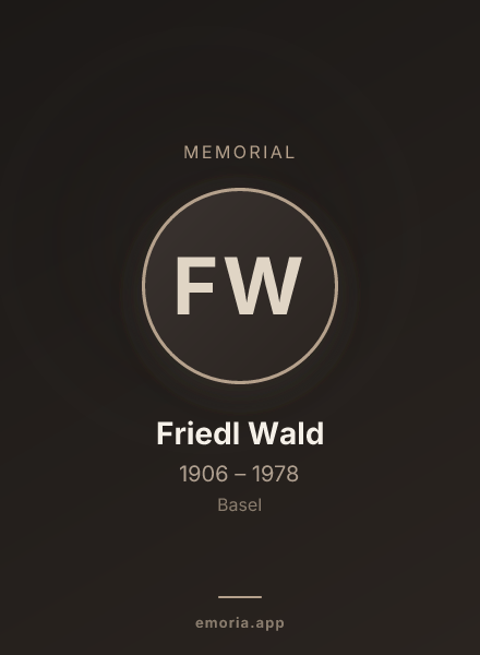 Memorial portrait of Friedl Wald