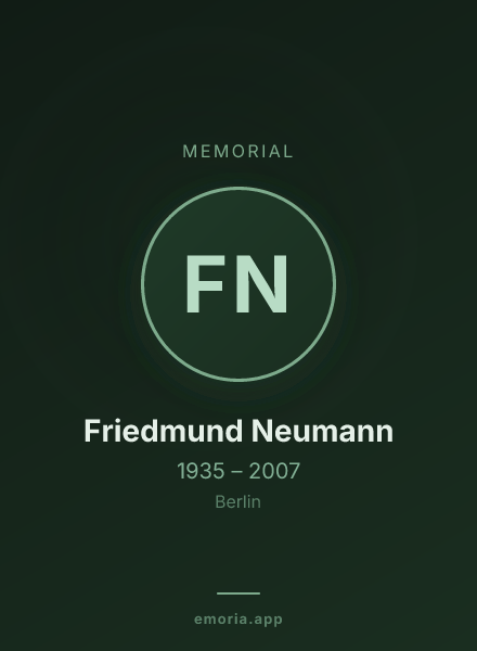 Memorial portrait of Friedmund Neumann