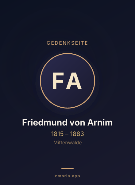 Gedenkportrait von Friedmund von Arnim