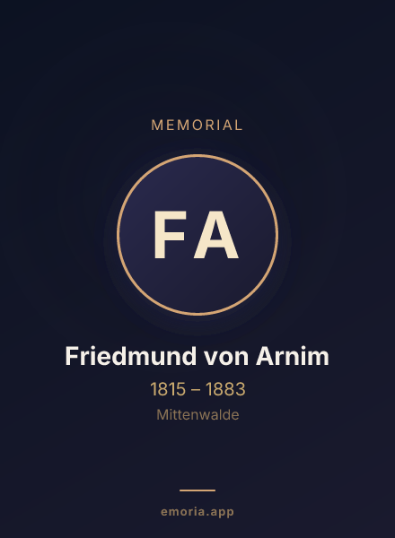 Memorial portrait of Friedmund von Arnim