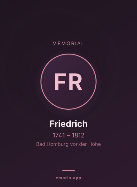 Memorial portrait of Friedrich