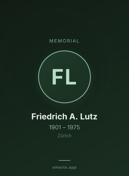 Memorial portrait of Friedrich A. Lutz