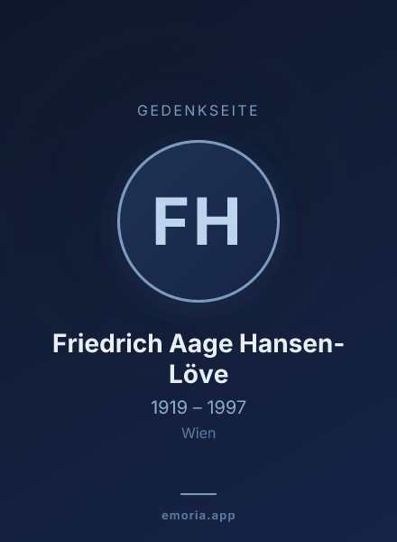 Gedenkportrait von Friedrich Aage Hansen-Löve
