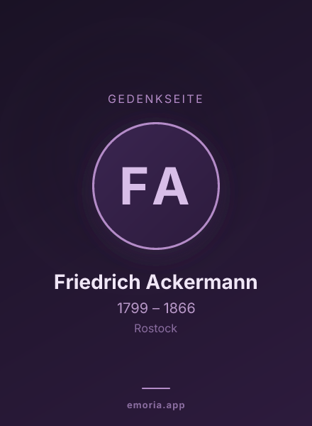 Gedenkportrait von Friedrich Ackermann
