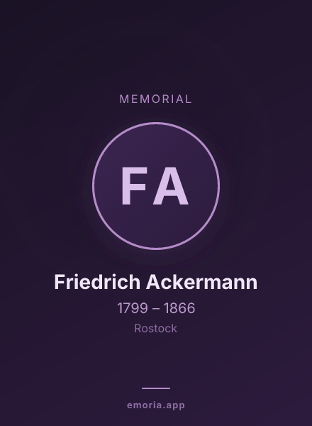 Memorial portrait of Friedrich Ackermann