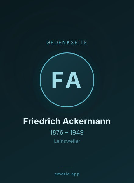 Gedenkportrait von Friedrich Ackermann