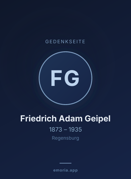 Gedenkportrait von Friedrich Adam Geipel