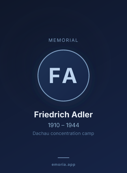 Memorial portrait of Friedrich Adler