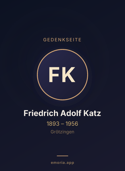 Gedenkportrait von Friedrich Adolf Katz