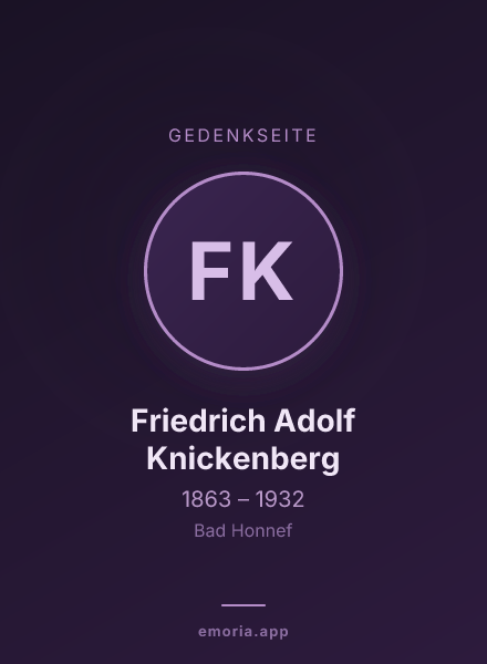 Gedenkportrait von Friedrich Adolf Knickenberg