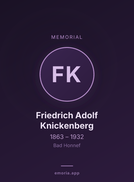 Memorial portrait of Friedrich Adolf Knickenberg
