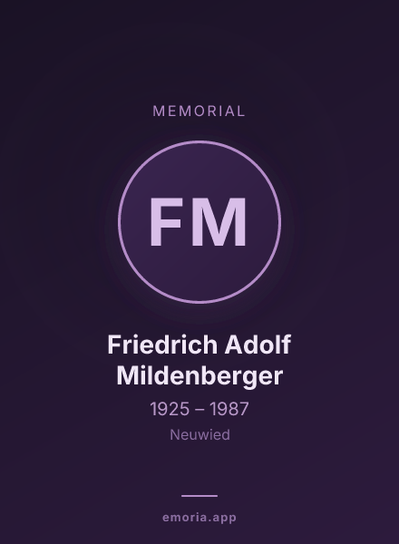 Memorial portrait of Friedrich Adolf Mildenberger