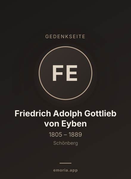 Gedenkportrait von Friedrich Adolph Gottlieb von Eyben