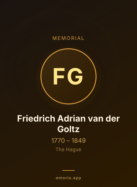 Memorial portrait of Friedrich Adrian van der Goltz