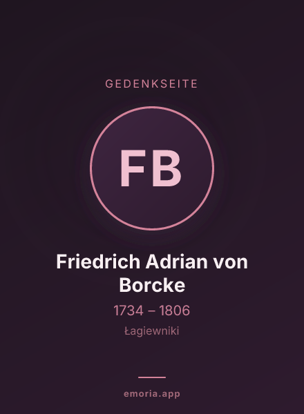 Gedenkportrait von Friedrich Adrian von Borcke