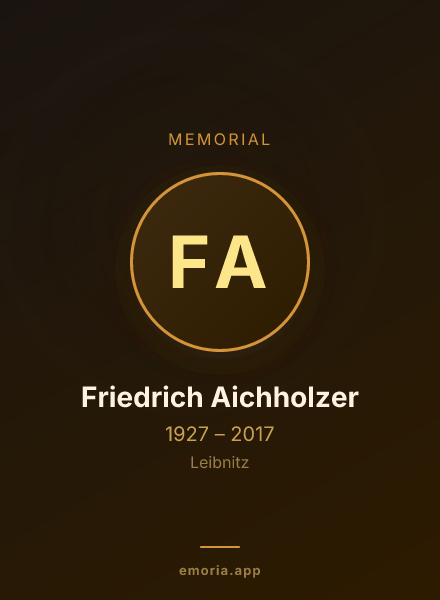 Memorial portrait of Friedrich Aichholzer