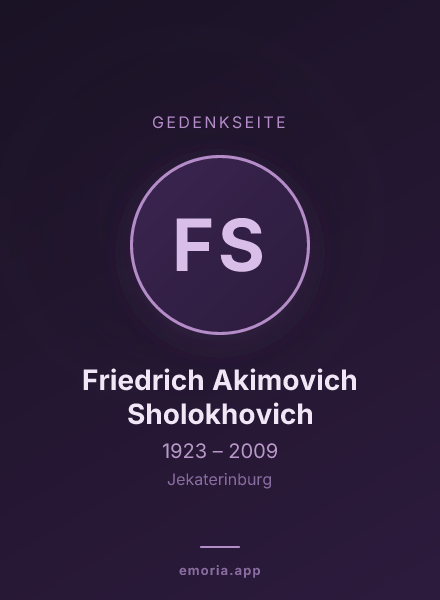 Gedenkportrait von Friedrich Akimovich Sholokhovich