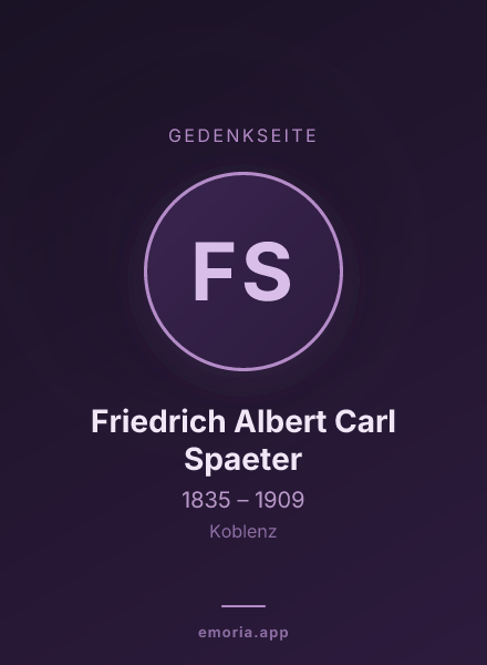 Gedenkportrait von Friedrich Albert Carl Spaeter