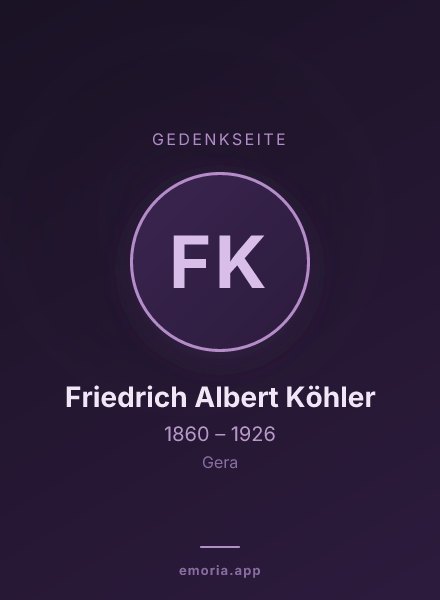 Gedenkportrait von Friedrich Albert Köhler