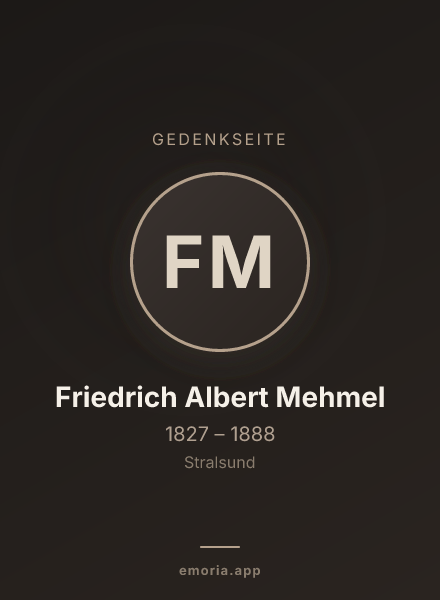 Gedenkportrait von Friedrich Albert Mehmel