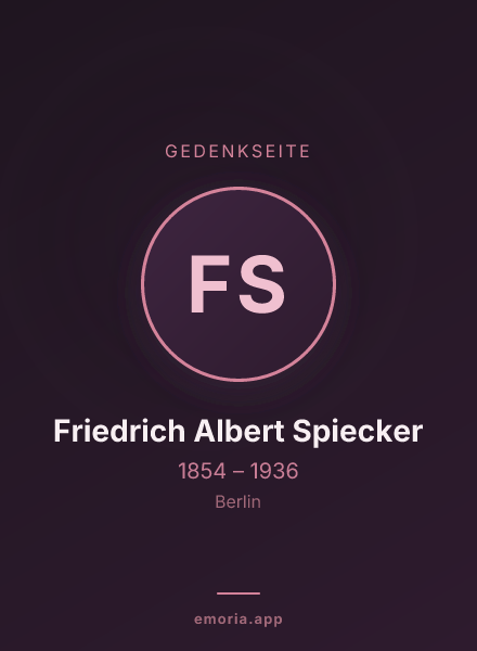 Gedenkportrait von Friedrich Albert Spiecker