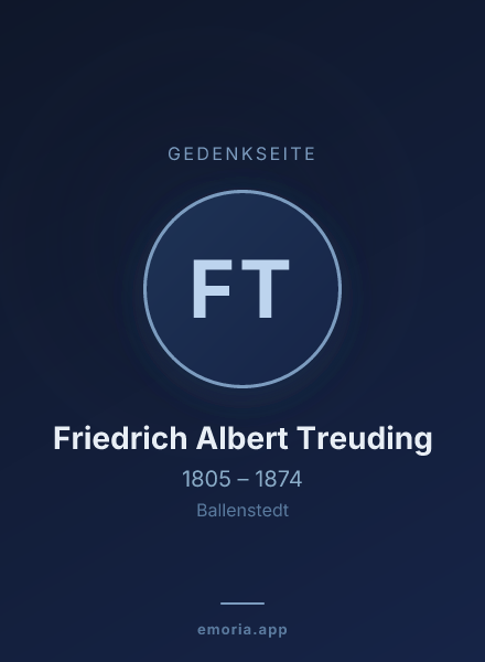 Gedenkportrait von Friedrich Albert Treuding