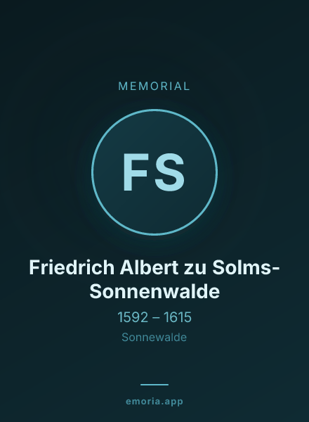 Memorial portrait of Friedrich Albert zu Solms-Sonnenwalde
