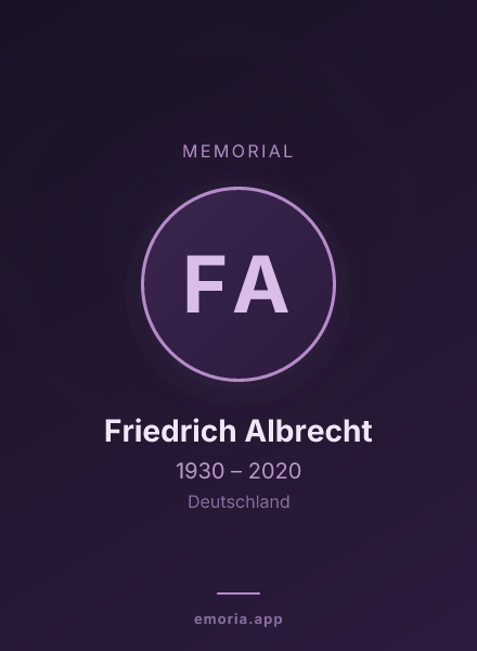Memorial portrait of Friedrich Albrecht