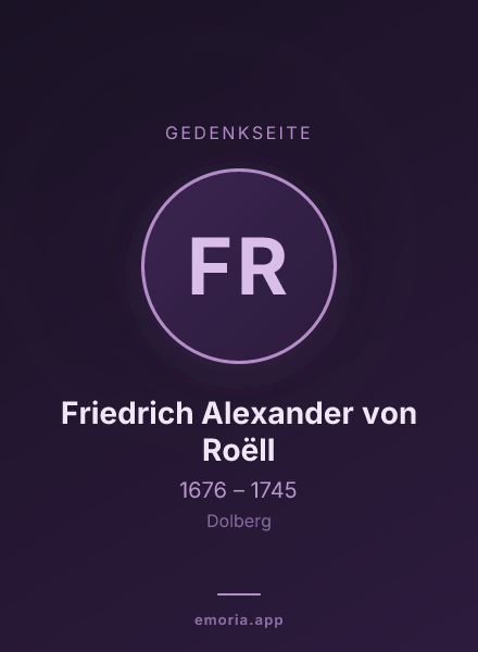 Gedenkportrait von Friedrich Alexander von Roëll