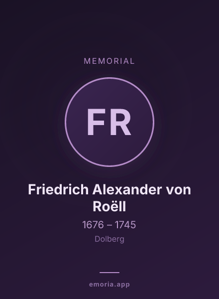 Memorial portrait of Friedrich Alexander von Roëll