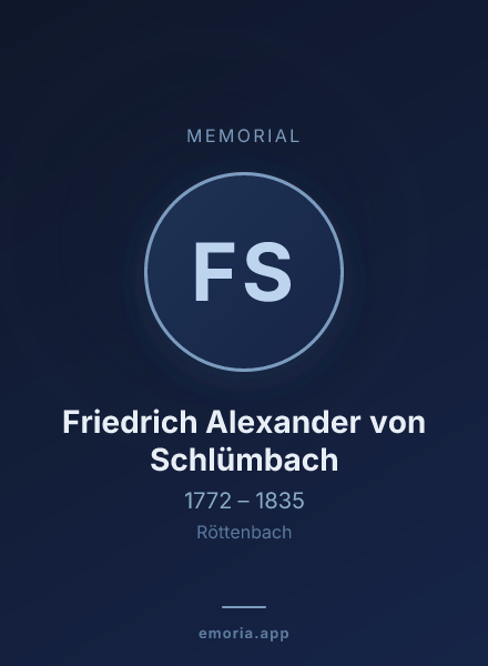 Memorial portrait of Friedrich Alexander von Schlümbach