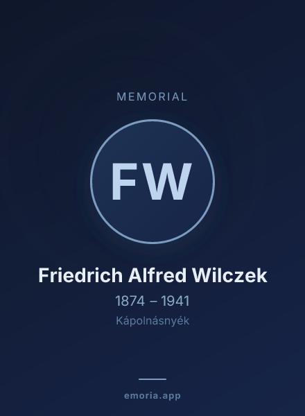 Memorial portrait of Friedrich Alfred Wilczek
