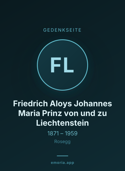Gedenkportrait von Friedrich Aloys Johannes Maria Prinz von und zu Liechtenstein