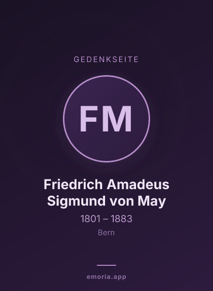 Gedenkportrait von Friedrich Amadeus Sigmund von May