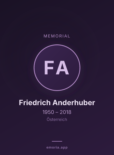 Memorial portrait of Friedrich Anderhuber