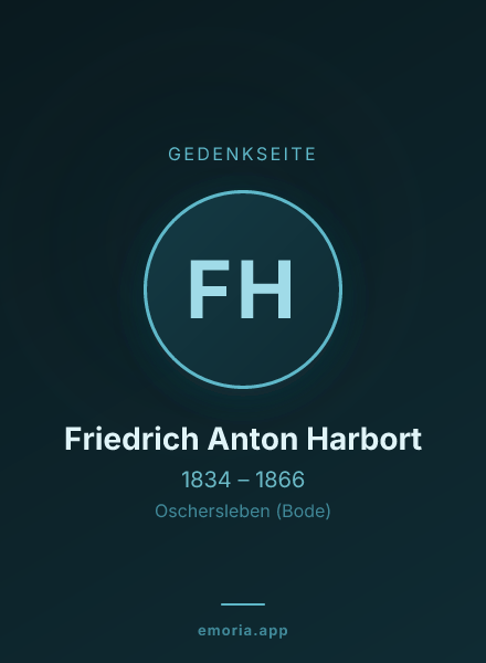 Gedenkportrait von Friedrich Anton Harbort