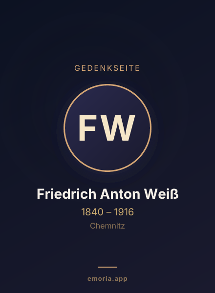 Gedenkportrait von Friedrich Anton Weiß