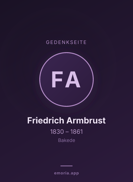 Gedenkportrait von Friedrich Armbrust