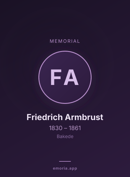 Memorial portrait of Friedrich Armbrust