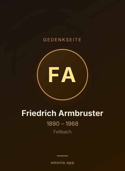 Gedenkportrait von Friedrich Armbruster