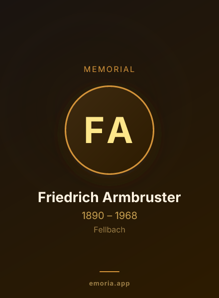 Memorial portrait of Friedrich Armbruster