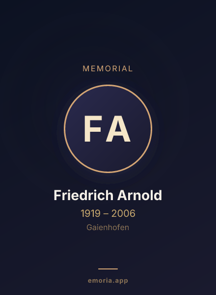 Memorial portrait of Friedrich Arnold