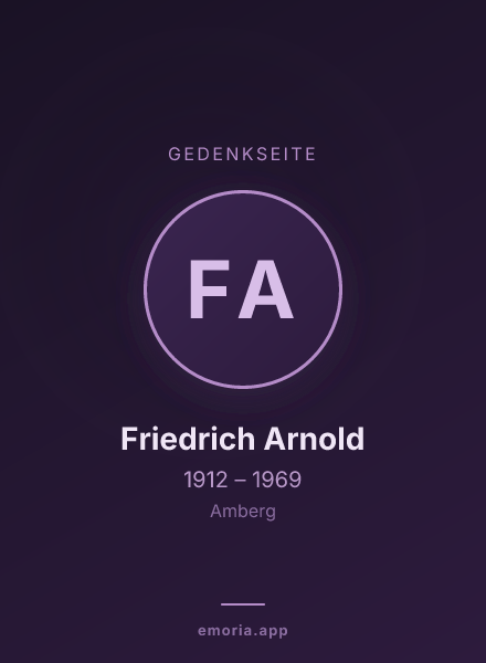 Gedenkportrait von Friedrich Arnold