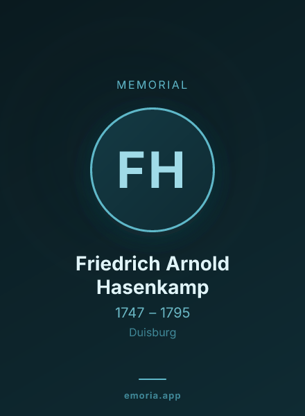 Memorial portrait of Friedrich Arnold Hasenkamp