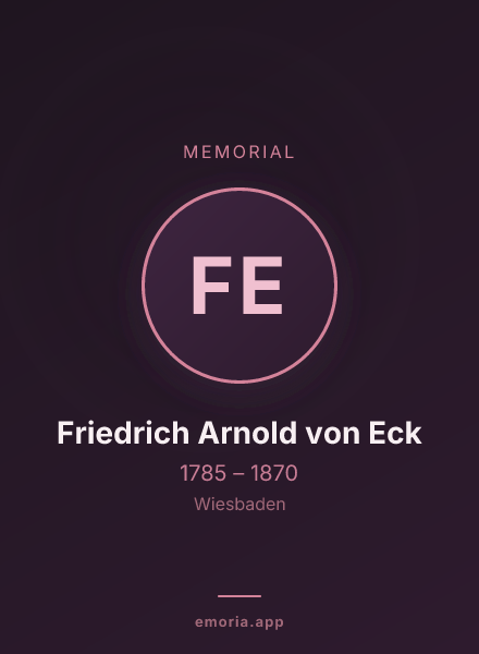 Memorial portrait of Friedrich Arnold von Eck
