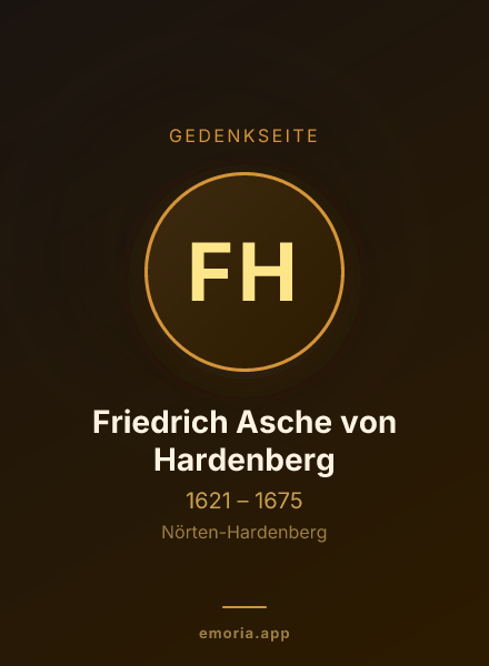Gedenkportrait von Friedrich Asche von Hardenberg