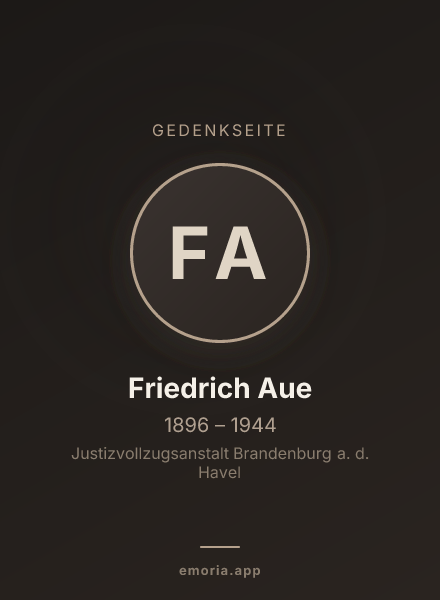 Gedenkportrait von Friedrich Aue